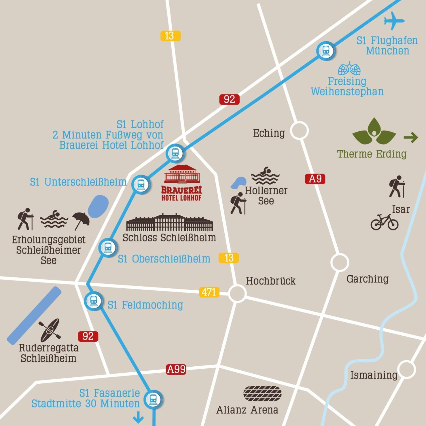 Brauerei Gasthaus Lohhof Im Muenchner Norden, Direkt An Der S1, Naehe Vom Flughafen, Zentrum, A92, Allianz Arena, Ruderregatta Und Schiessanlage G- Hochbrueck Entfernt, Internationale Kueche Unterschleißheim Eksteriør billede